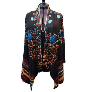 Radzoli Knit Open Front Eyelash Cardigan Sweater-Western/Boho/Mixed Media Sz M